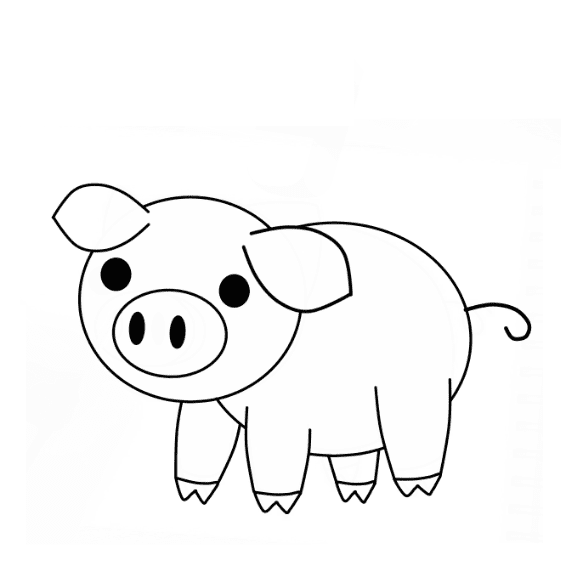 Dibujos de Cerdo con lineas faciles para niños Dibujos de Cerdo
