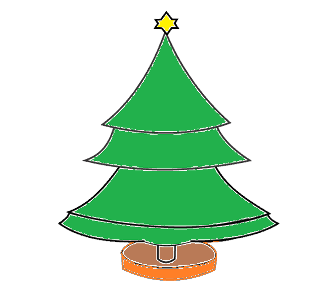 dibujos de dibujos de árbol Navidad paso 9