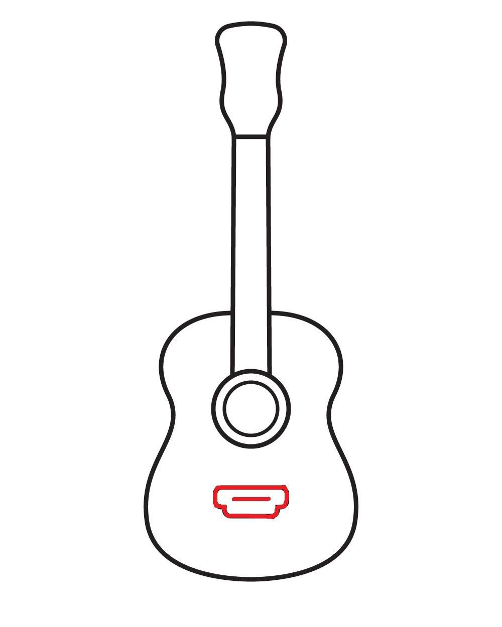 de - dibujar Guitarra a paso