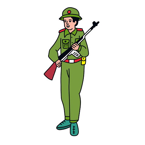 dibujos de dibujos de Tio Militar paso 15