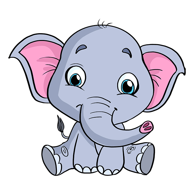 dibujos de dibujos de Elefante paso 8