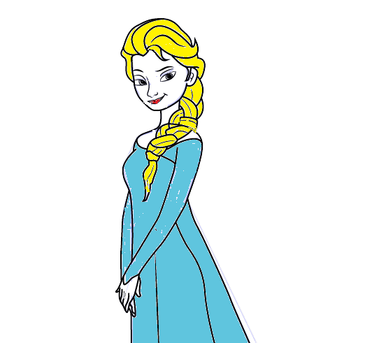 dibujos de dibujos de Elsa paso 8