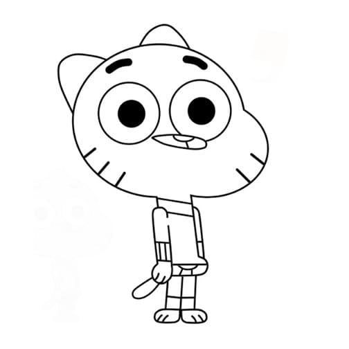 dibujos de dibujos de Gumball paso 10