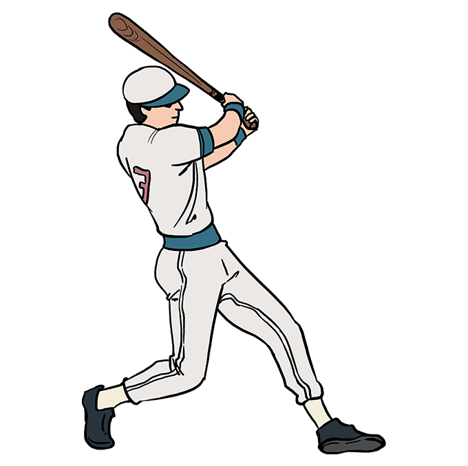 dibujos de dibujos de Jugador Beisbol paso 9