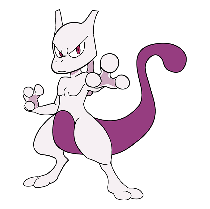 dibujos de dibujos de Pokemon Mewtwo paso 8