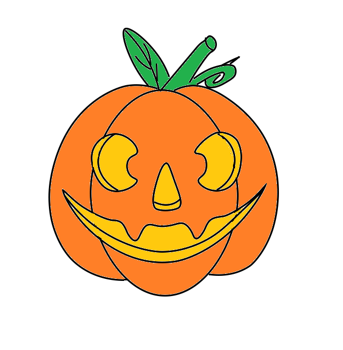 Dibujos de Calabaza Halloween - Cómo dibujar Calabaza Halloween paso a paso