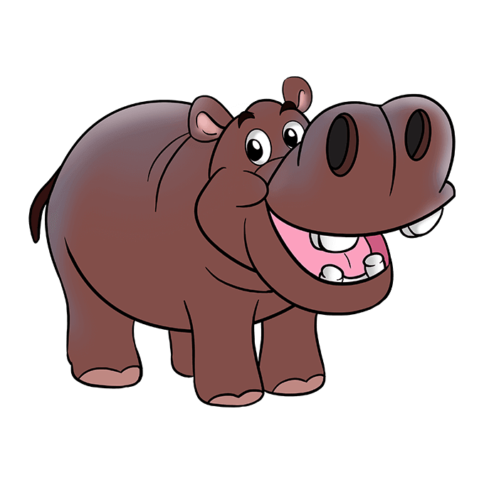 Dibujos de Hipopótamo - Cómo dibujar Hipopótamo paso a paso