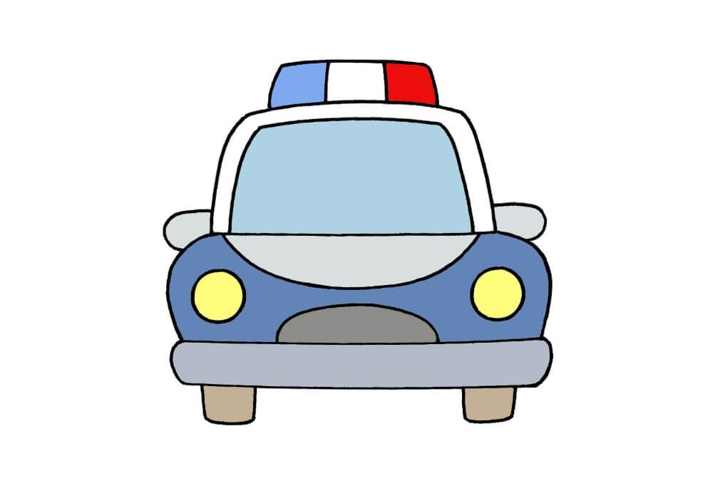 Dibujos de Coche Policía - Cómo dibujar Coche Policía paso a paso