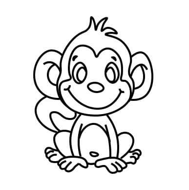  Detalle   imagen dibujos fáciles de monos