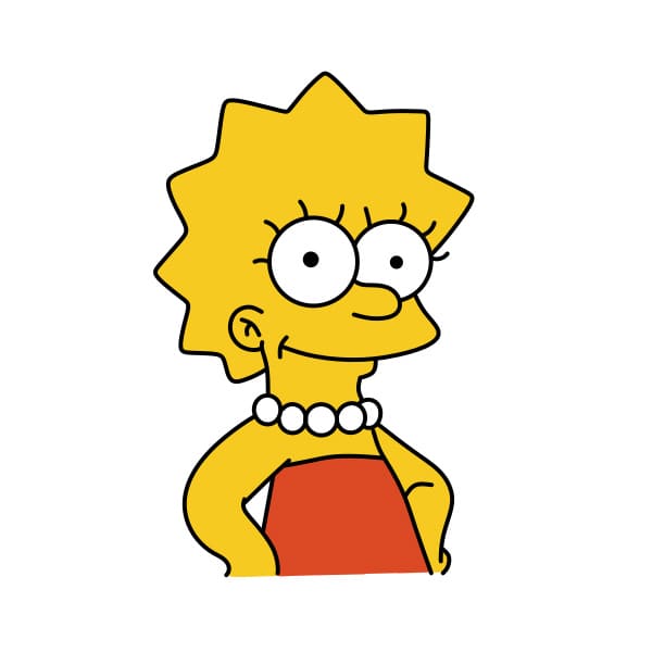 dibujos de Dibujo-De-Lisa-Simpson-paso8-1