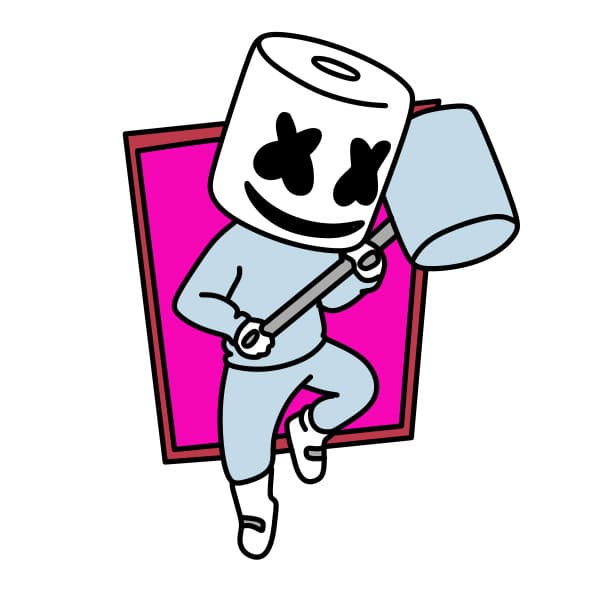 dibujos de Dibujo-de-Marshmello-paso11