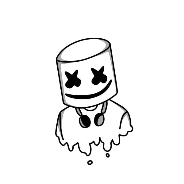 dibujos de Dibujo-de-Marshmello-paso7-1