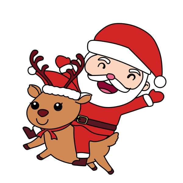 Dibujos de Santa Claus (Papá Noel) - Cómo dibujar Santa Claus (Papá Noel)  paso a paso