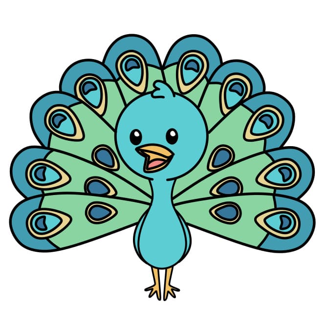 dibujos de Dibujo-pavo-real-paso9