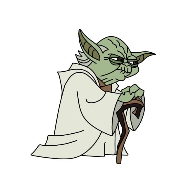 dibujos de dibujando-el-personaje-de-Yoda-paso12