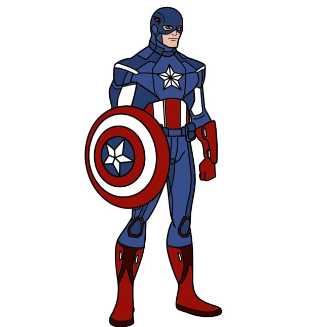 dibujos de Dibujo-Capitan-America-paso17