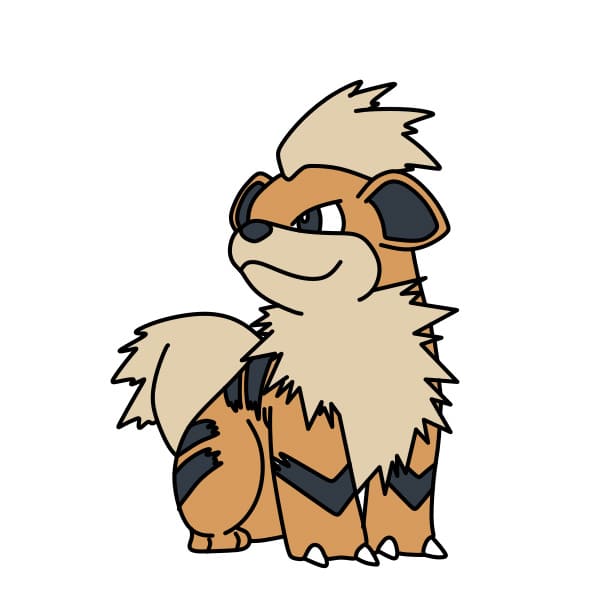 dibujos de Dibujo-De-Pokemon-Growlithe-paso10