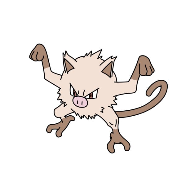 dibujos de Dibujo-De-Pokemon-Mankey-paso10