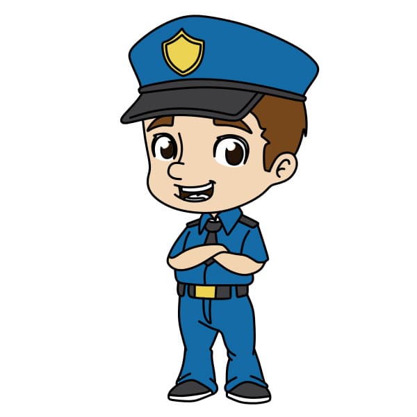 Dibujos de Polizia - Cómo dibujar Polizia paso a paso