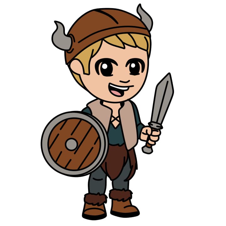 Dibujos de Viking Warrior - Cómo dibujar Viking Warrior paso a paso