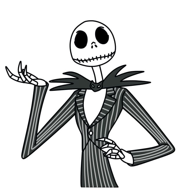 Dibujos de Jack Skellington - Cómo dibujar Jack Skellington paso a paso