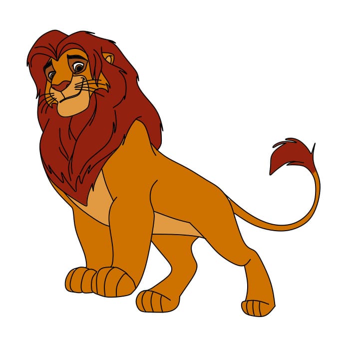 dibujos de dibujo-del-rey-leon-Simba-paso11