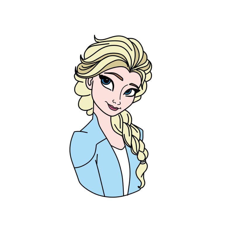 dibujos de Como-dibujar-a-Elsa-la-reina-del-hielo-paso11