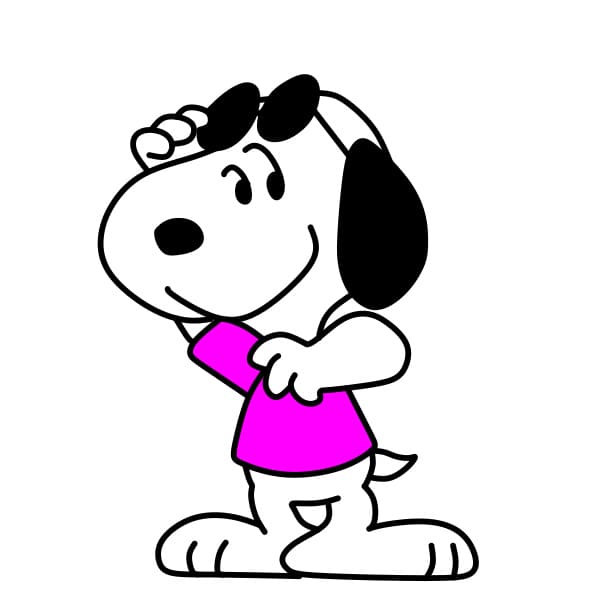 dibujos de Como-dibujar-a-Snoopy-paso9