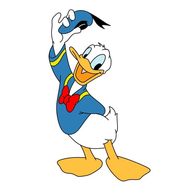 dibujos de Como-dibujar-el-pato-Donald-paso12