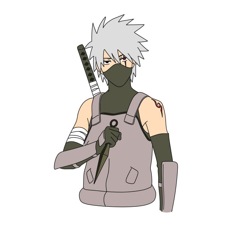 dibujos de Como-dibujar-Kakashi-Hatake-paso8-4