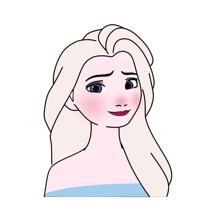 dibujos de Como-Dibujar-a-la-Princesa-Elsa-Paso6