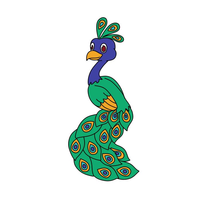 dibujos de como-dibujar-un-pavo-real-paso