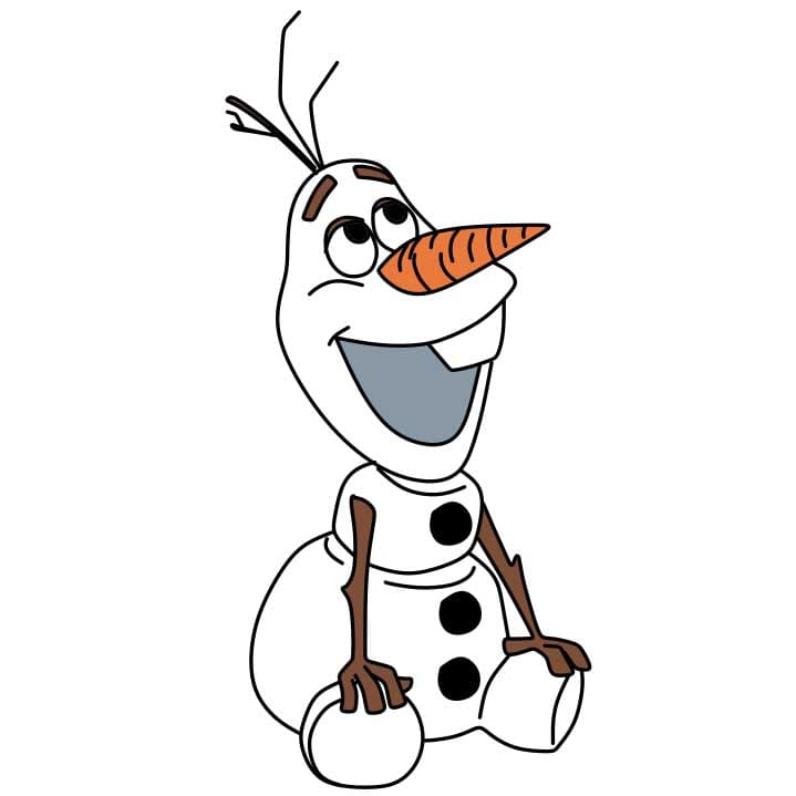 dibujos de Como-Dibujar-a-Olaf-Paso-9