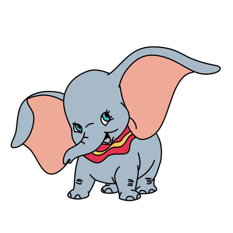 dibujos de Como-dibujar-Dumbo-Paso-8-5