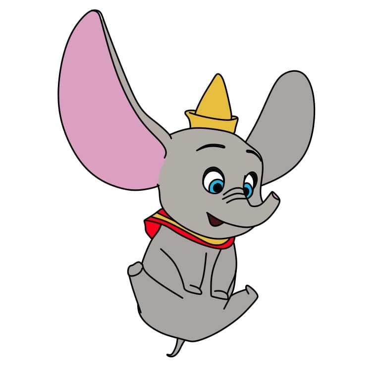 dibujos de Como-dibujar-Dumbo-Paso-9-4