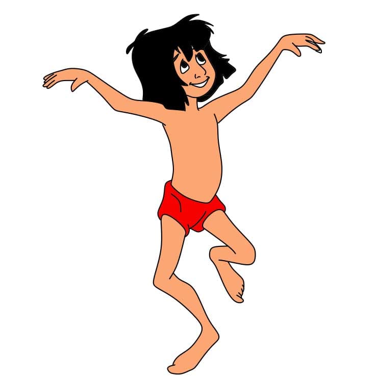 dibujos de Como-dibujar-Mowgli-Paso-8-5