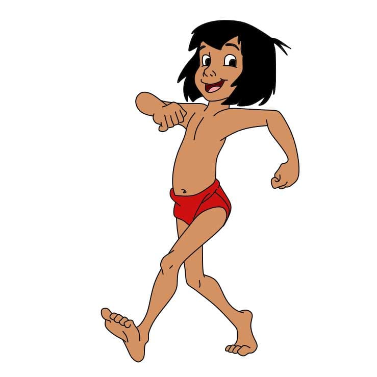 dibujos de Como-dibujar-Mowgli-Paso-8