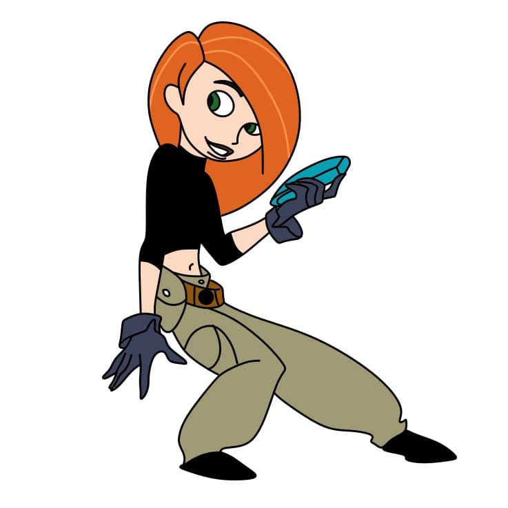 dibujos de Como-dibujar-a-Kim-Possible-Paso-11