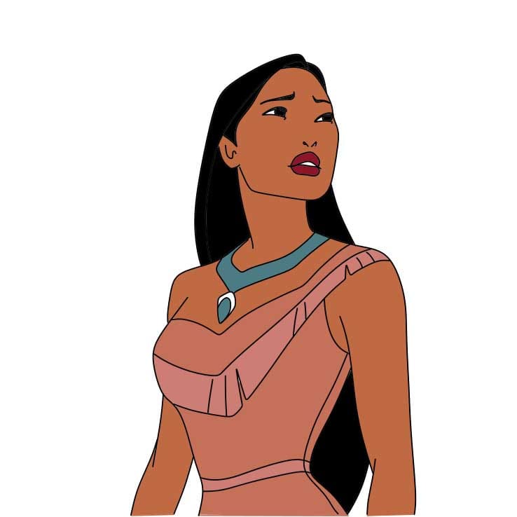 dibujos de Como-dibujar-a-Pocahontas-Paso-7