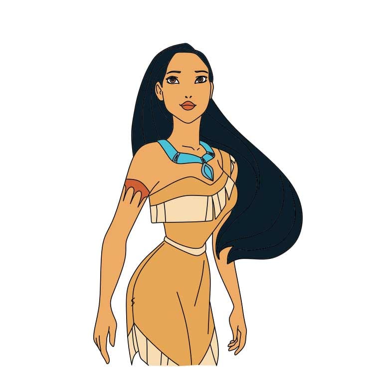 dibujos de Como-dibujar-a-Pocahontas-Paso-8-1