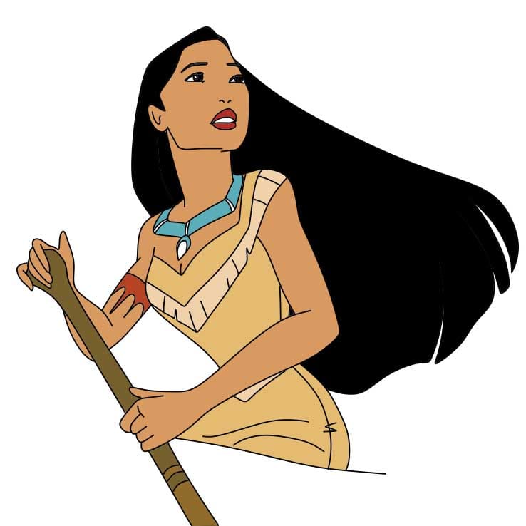 dibujos de Como-dibujar-a-Pocahontas-Paso-9
