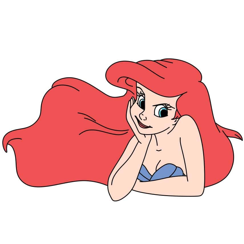 dibujos de Como-dibujar-a-la-sirena-Ariel-Paso-8-2