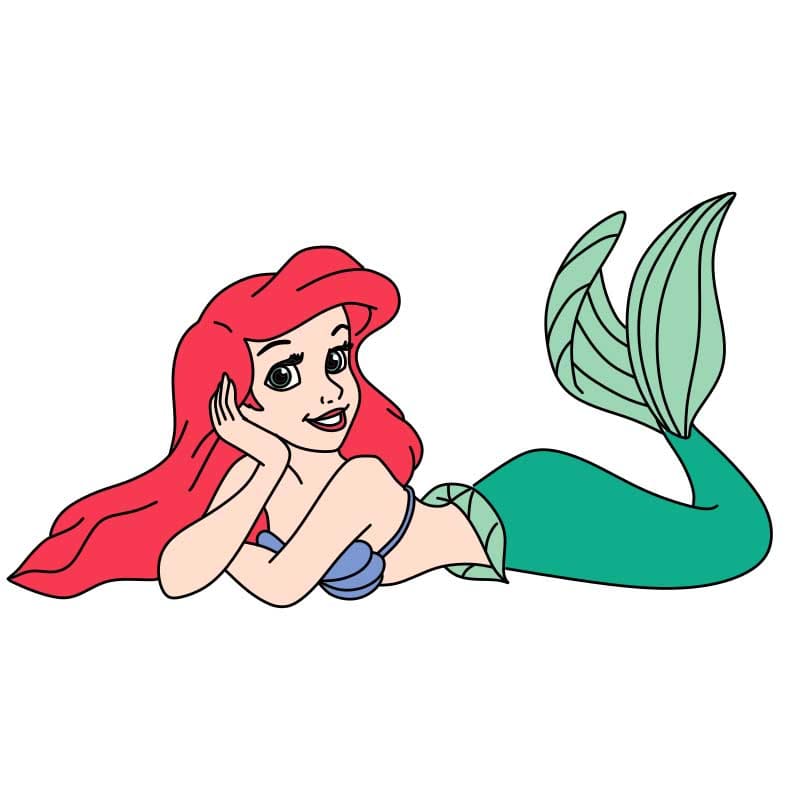 dibujos de Como-dibujar-a-la-sirena-Ariel-Paso-9-4