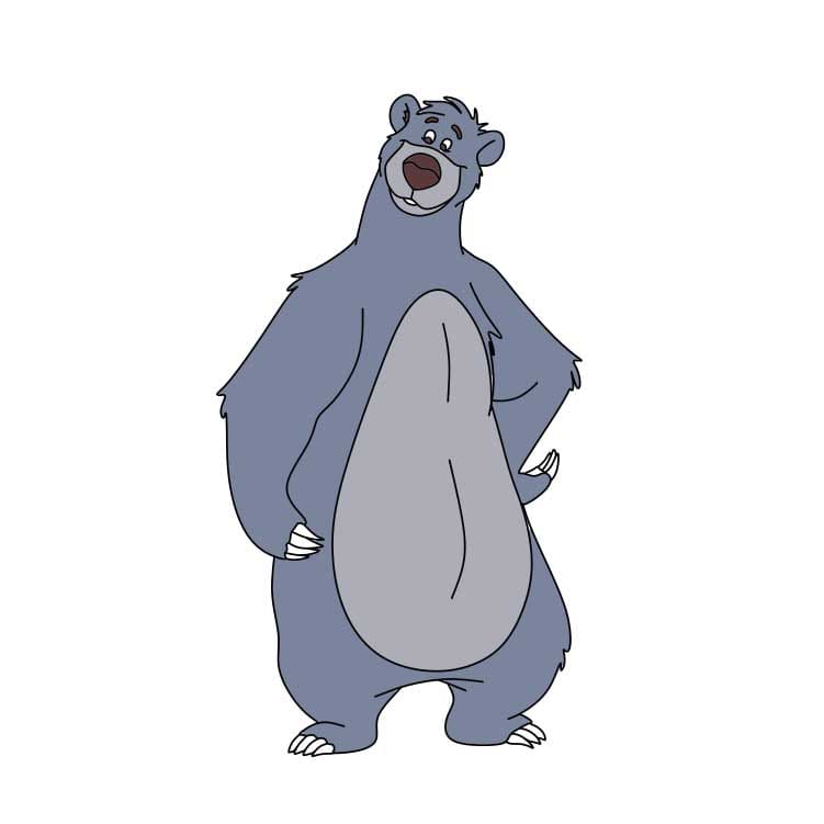 dibujos de Como-dibujar-el-oso-Baloo-Paso-8-2