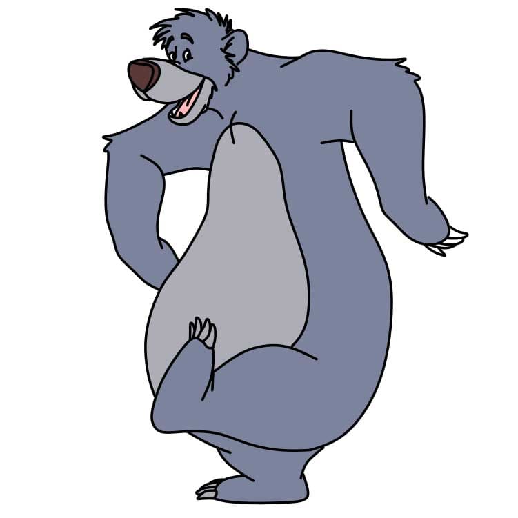 dibujos de Como-dibujar-el-oso-Baloo-Paso-9-2
