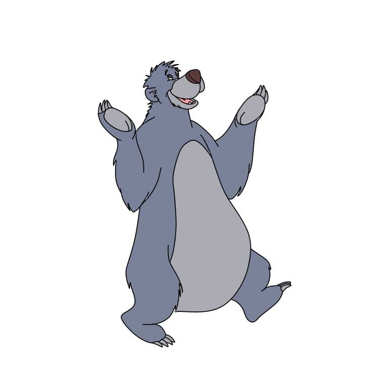 dibujos de Como-dibujar-el-oso-Baloo-Paso-9-6