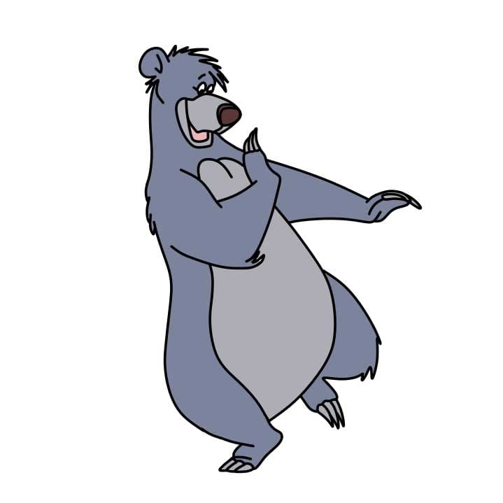 dibujos de Como-dibujar-el-oso-Baloo-Paso-9