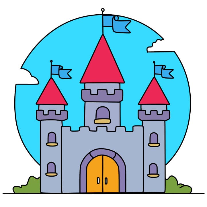 dibujos de Como-dibujar-un-castillo-Paso-10-1