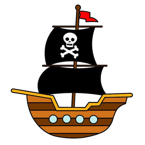 dibujos de Barco pirata 3-9