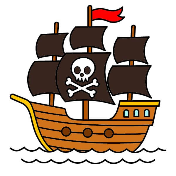dibujos de Barco pirata 5-13
